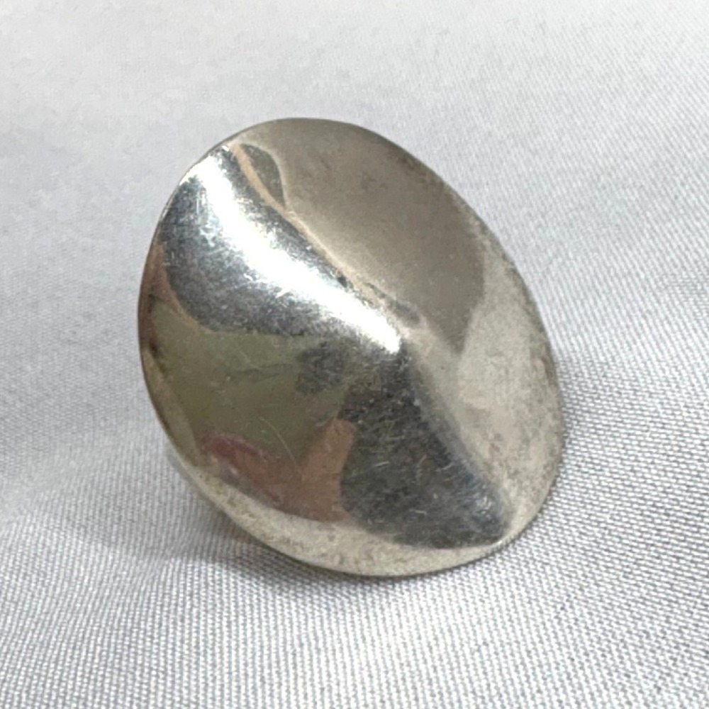 Unbranded Statement Ring Unisex 4.5 Silver Good Modernist Oval 925 Sterling